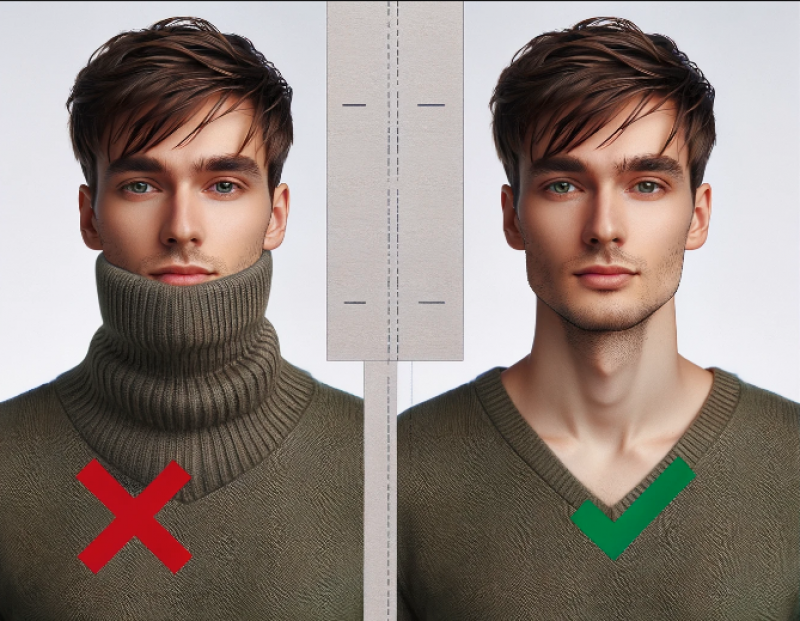 high neck for Passport Photo